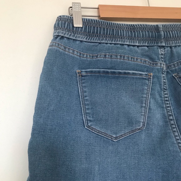 Jeanswest Luxe Lounge Sz 10 Denim Blue Casual Pockets Drawstring Shorts Summer - Picture 5 of 8